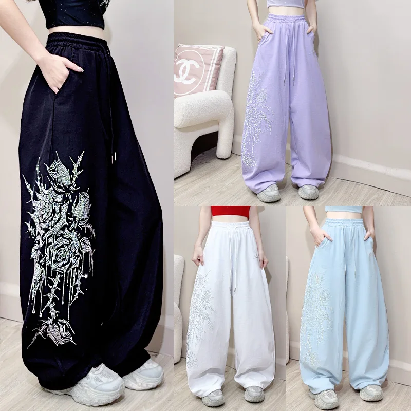 high-quality-rose-rhinestone-dancewear-cool-spicy-square-dance-long-pants-new-summer-collection-straight-leg-mid-waist