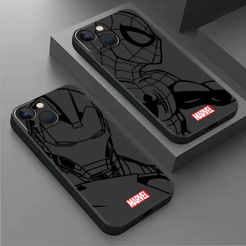 Marvel Spierman Ironman Case for Samsung Galaxy A12 A72 A51 4G A21s A22 A52 5G A13 A11 A32 A71 A33 A53 A23 A31 A42 Black Capa