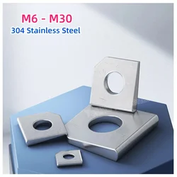 304 Stainless Steel Square Inclined Gasket Flat Washer Missing Angle Gasket M6 M8 M10 M12 M14 M16 M18 M20~ M30
