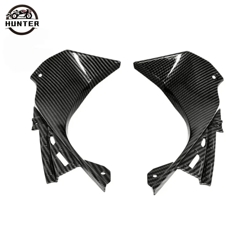 دراجة نارية الجبهة داش غطاء الهواء أنبوبة رأسية هدية لكاواساكي ZX-6R 636 2019-2022 هيدرو انخفض ألياف الكربون نمط النهاية #3