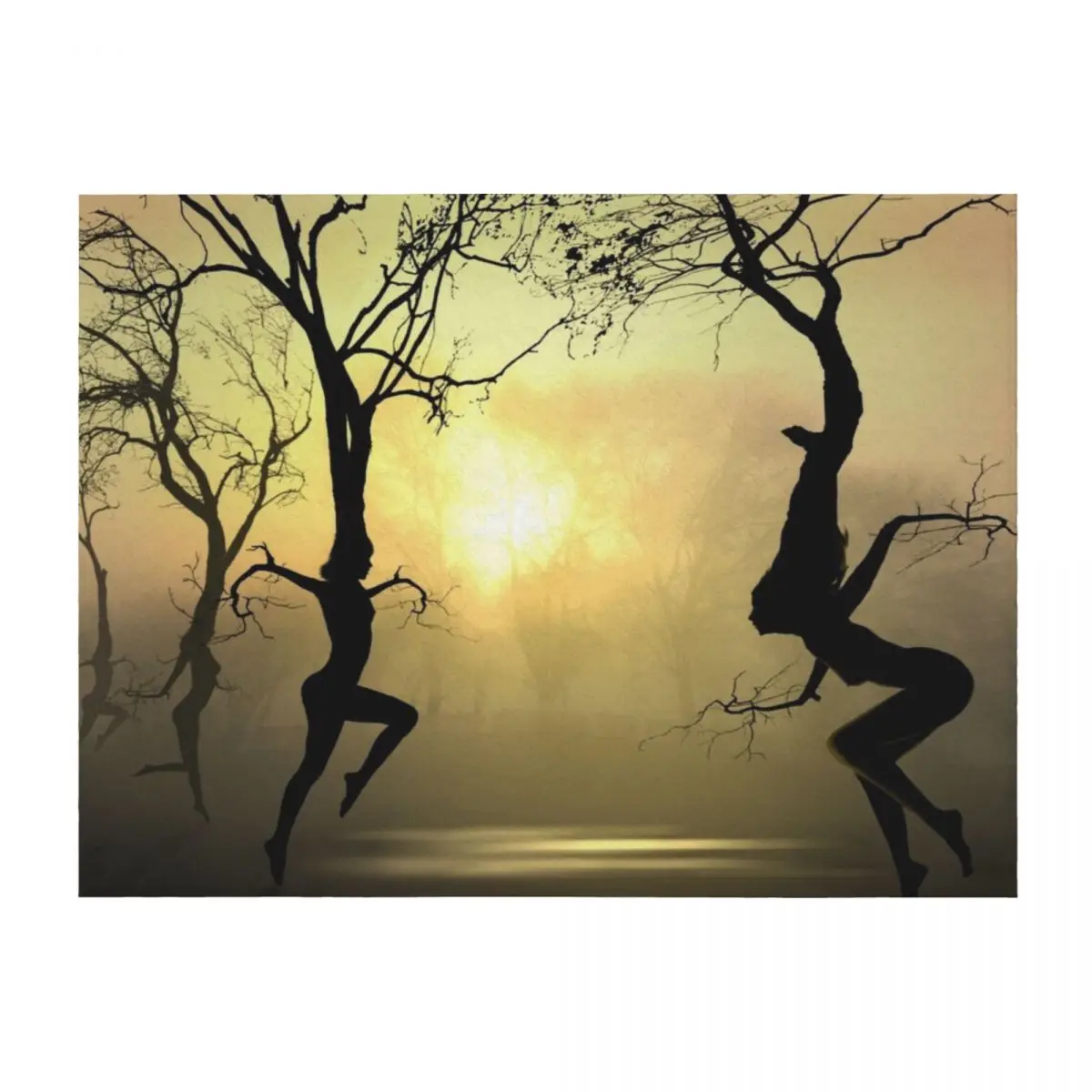 

Dancing Trees Throw Blanket Designers Decorative Sofas Summer Shaggy Blankets