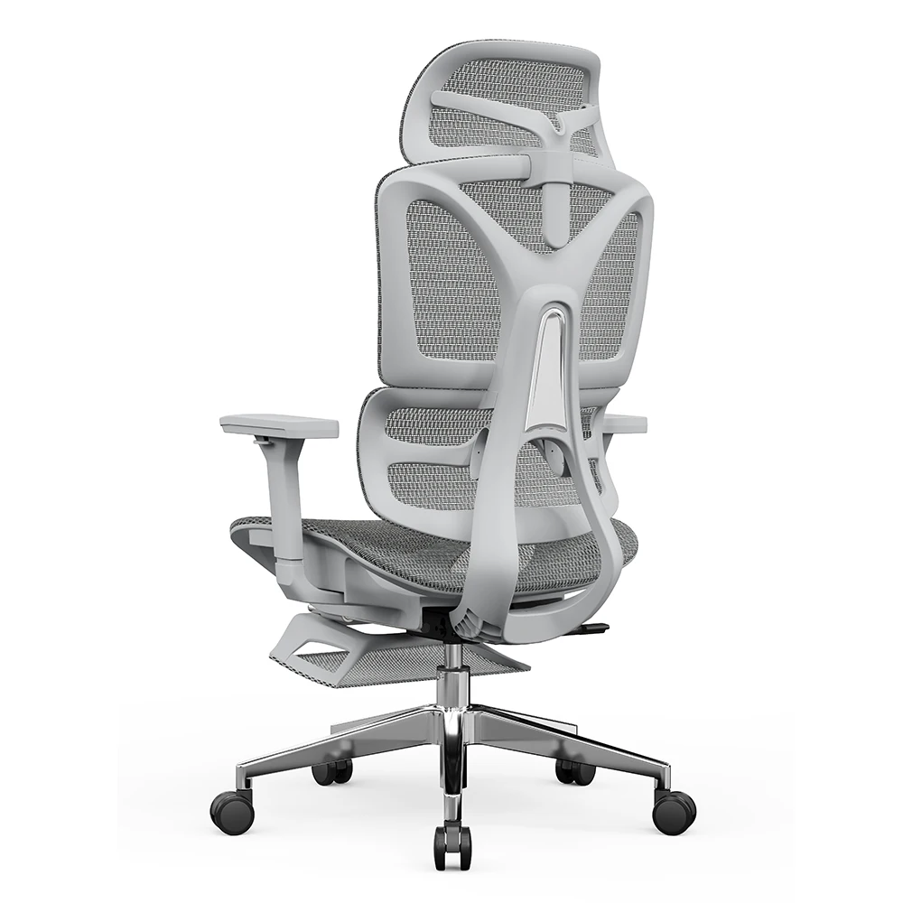#￥Pro Ergonomic Office Chair with Full Mesh Fabric & Swivel Modern Office Chair Featuring Foldable Footrest Made of DurableNylon