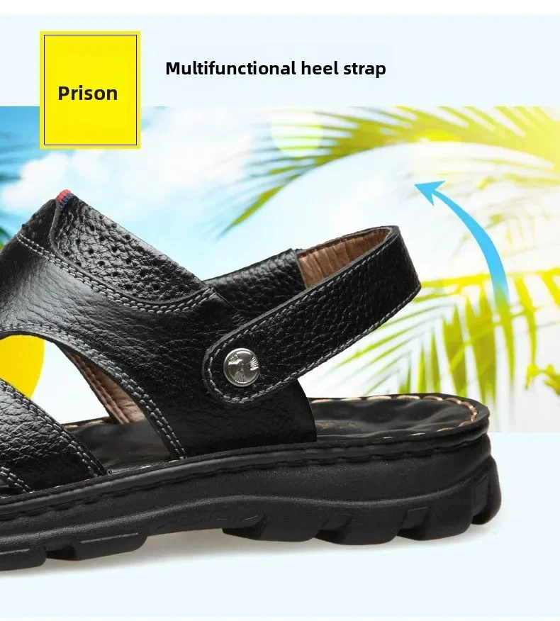 Langlebige Sommer-Herrensandalen, rutschfeste Sandalen mit weicher Sohle, Strandsandalen, dicke Sohle, lässige Slipper, modische Sandalen – Detail 10