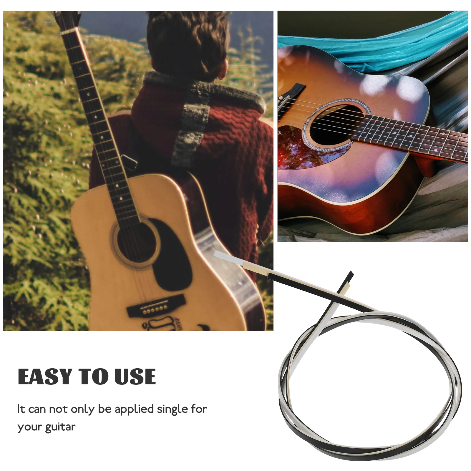 

3Pcs Guitar Binding Purfling Strips Durable Long-Lasting Use Exquisite Color Protective Accessories Multilayer