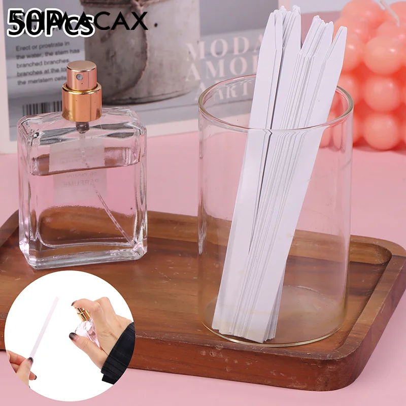 50pcs Tester Strips Fragrance Disposable White Women Smell Paper Paper Strips Test Paper Aromatherapy Perfume Essential Oils