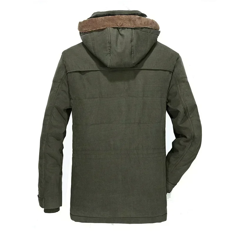 Uomini Piumini Lunghi Cappotti Invernali Con Cappuccio Casual Caldo Parkas 6XL Buona Qualità Maschio Fit Cappotti Invernali Multi-tasche Cargo