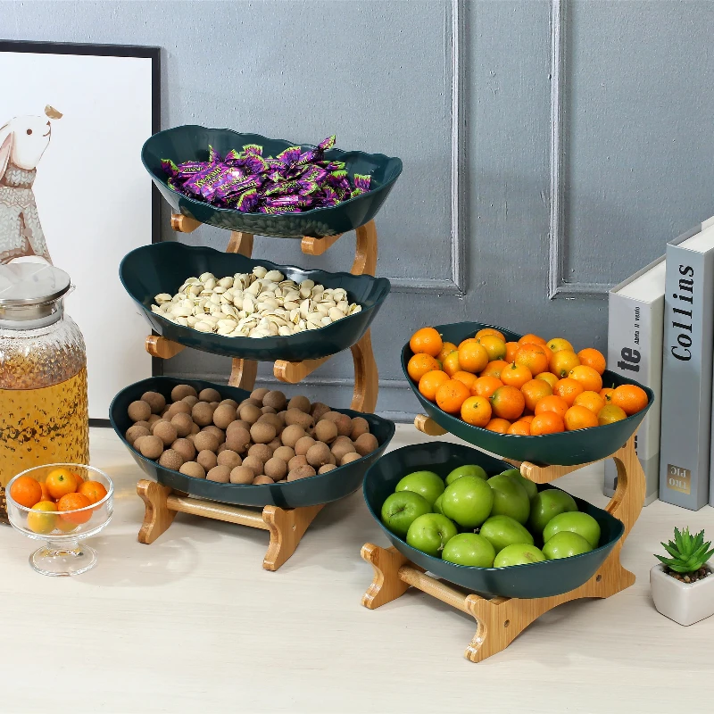 2/3. Etage Süßigkeiten- und Obstteller, Kunststoffregal, Wohnzimmer, kreativer moderner Trockenobstkorb, Süßigkeitenteller, Kuchenregal, Salatschüssel