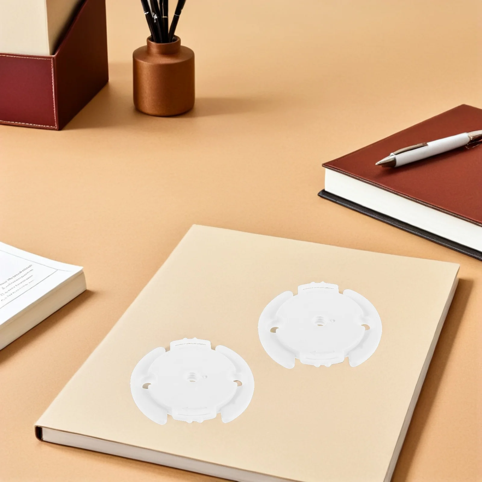 

20pcs Camera Base Mount: Round Plastic Security Camera Stand For Indoor Use Stable Monitoring Bracket Disk-Shaped Web Cam Holder