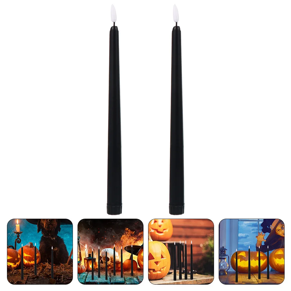 

2pcs Led Electronic Lights Flameless Candles For Halloween Party Home Decor Night Light Operated