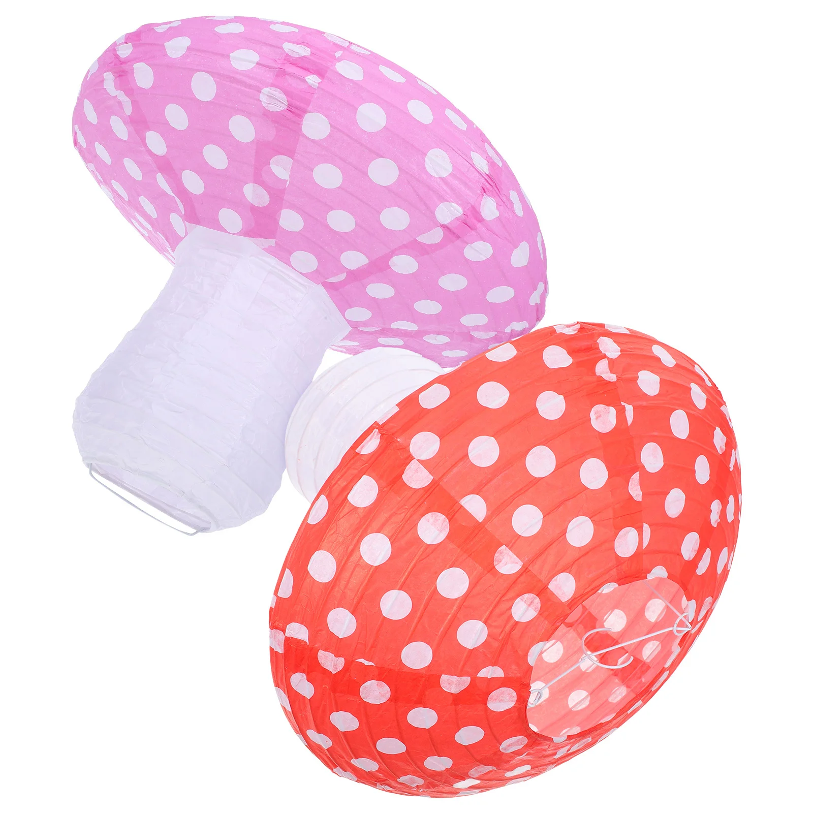 

2Pcs Mushroom Shaped Paper Lanterns Red Purple Hanging Mushroom Decor for Birthday Party Nursery Garden Home Decorations