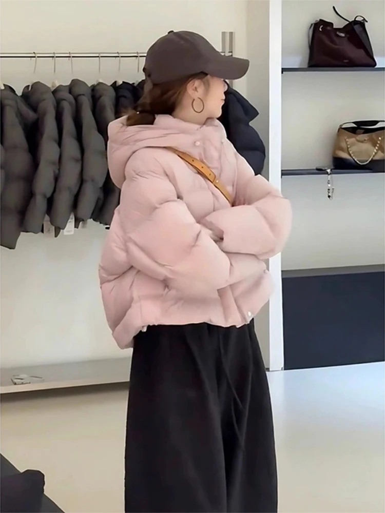 

Теплая зимняя женская хлопковая куртка Thiened с капюшоном, розовая, новая, стильная, высококачественная, в корейском стиле...