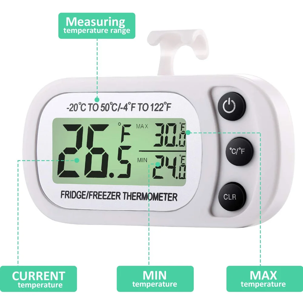 Magnetic LCD Display Refrigeration Hanging Refrigerator Freezer Thermometer Fridge Temperature Meter Kitchen Tool