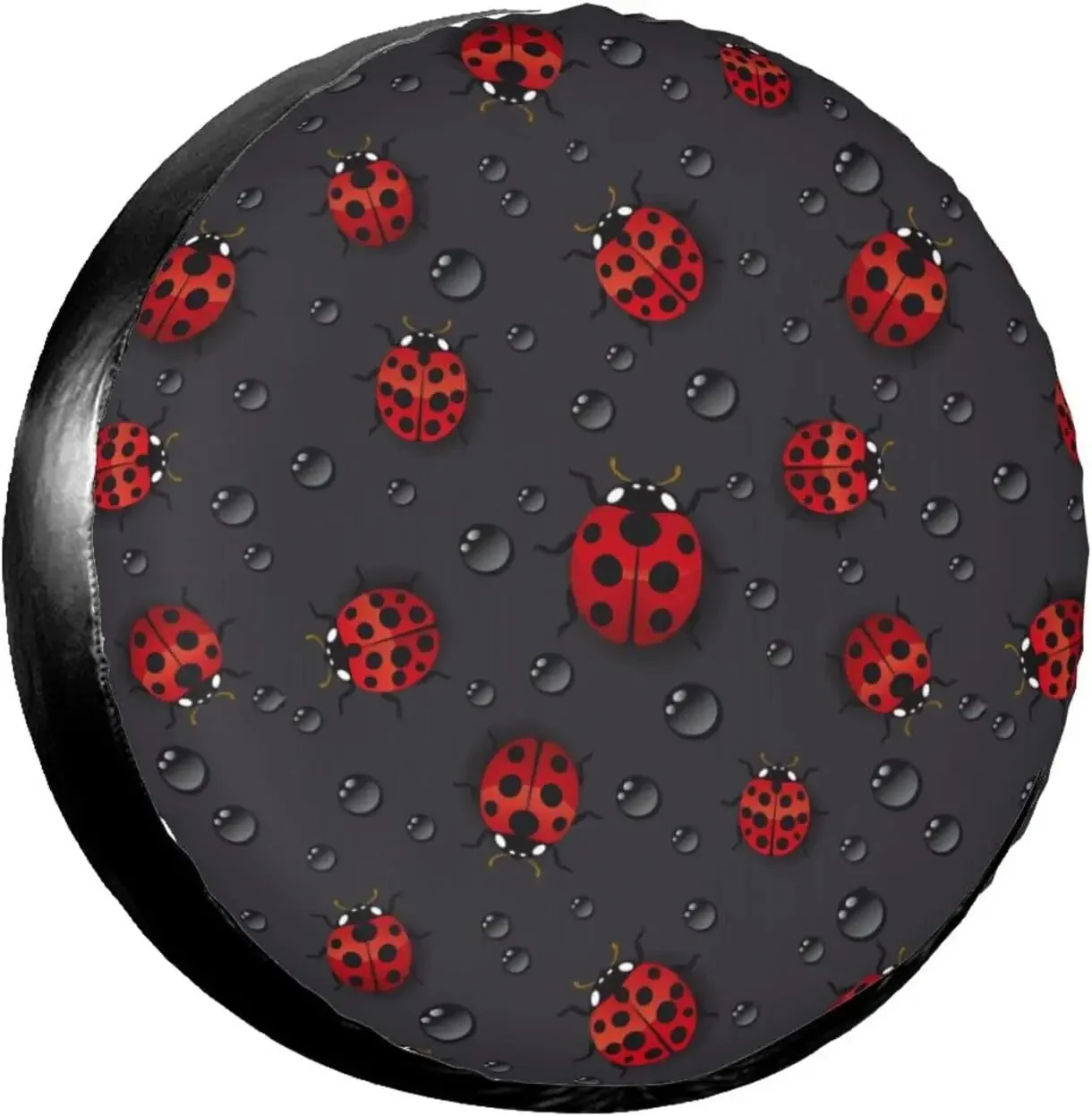 Red Ladybugs Rain Spare Tire Cover Wheel Protectors Dust-Proof Wheel Tire Cover Fit Trailer Rv Sand Many Vehicle 14in-17in