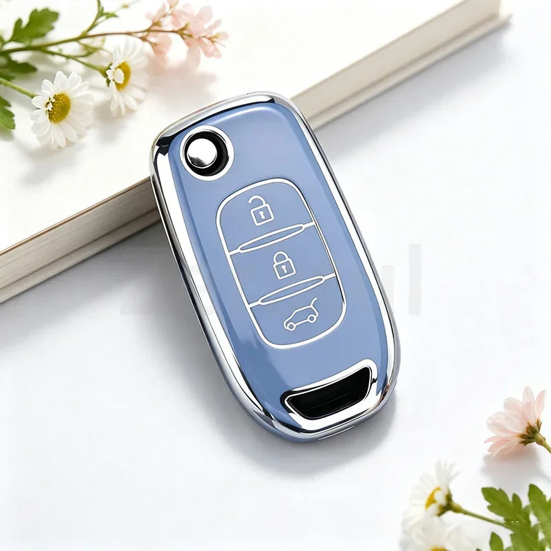Shell For Renault Kwid 2023 Kadjar Captur Megane Sandero Stepway Logan Clio 5 2022 Arkana 2020 2021 TPU Car Flip Key Case Cover