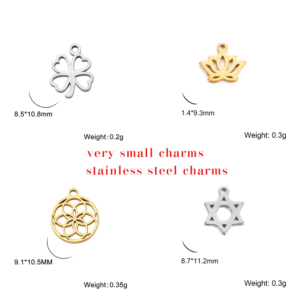 5pcs Mini Lucky Clover Charms for DIY Jewelry Making