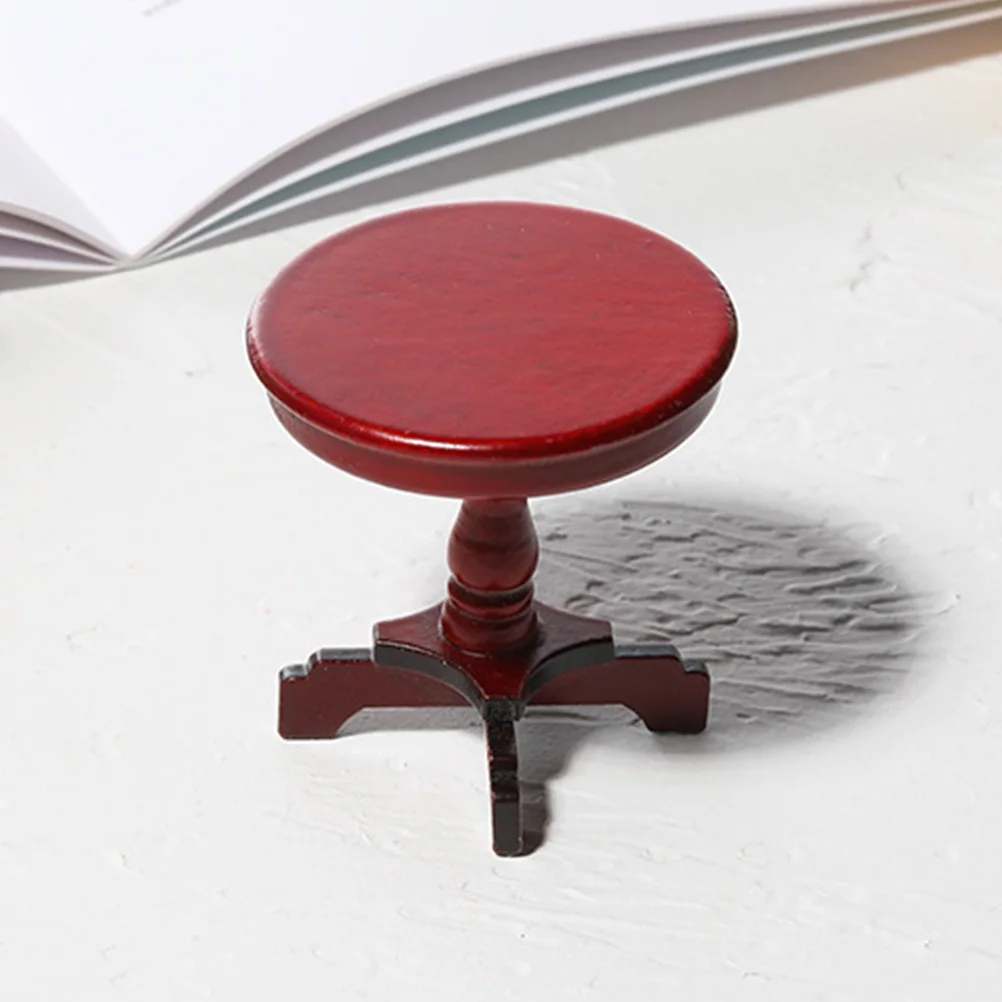 Mini mesa redonda para casa de muñecas, muebles de madera, modelo pequeño, decoración, casa de juegos, dormitorio, restaurante, Bar, juguete DIY para niños, 1 ud.