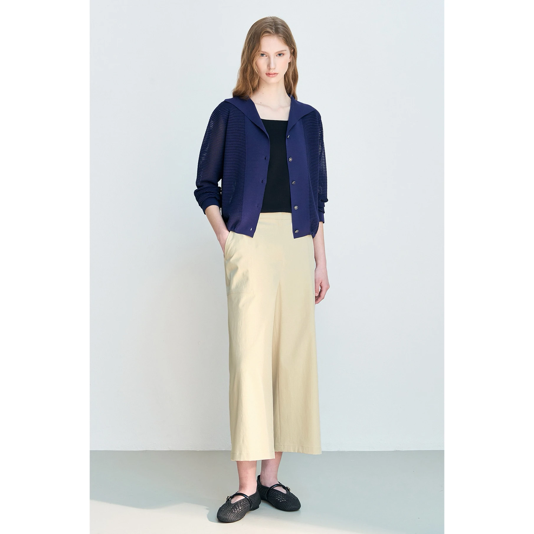 Lightweight Knitted Long Sleeve Cheese Cardigan Casual Hollow out Collar Air Conditioning Shirt Lemon Patterned Women's Fashion