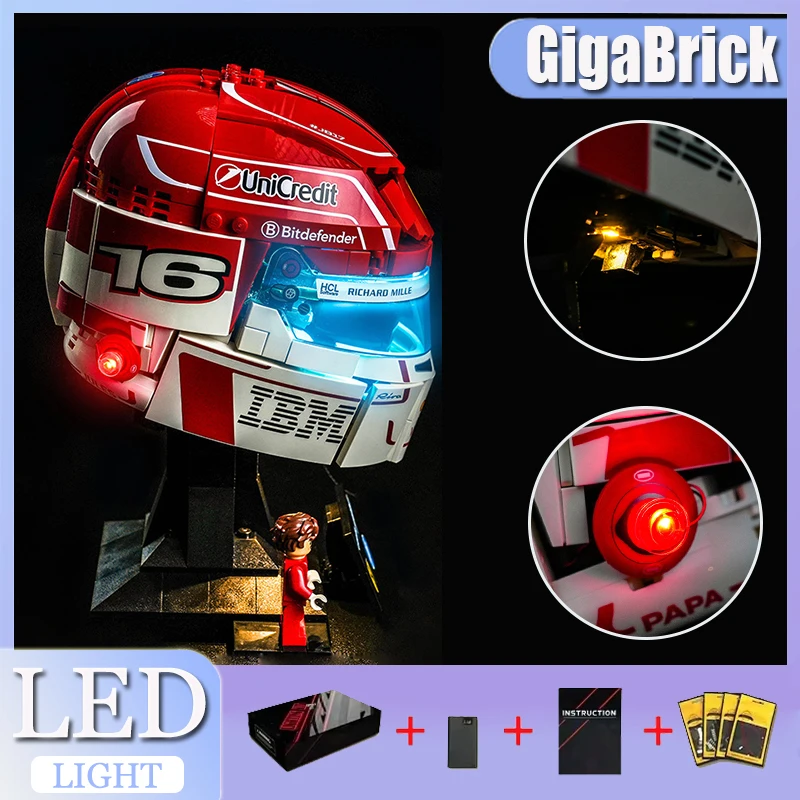 Universal Lighting Kit for Lego 43014 Scuderia Ferrari HP Charles Leclerc Helmet (Only Led Light)  Bright Lighting Solution