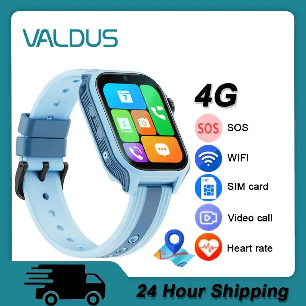 VALDUS 2025 VK36 4G Детские умные часы Видеочат 0,3 Mpix Камера GPS-позиционирование SOS SIM-карта Электронный забор Детские умные часы