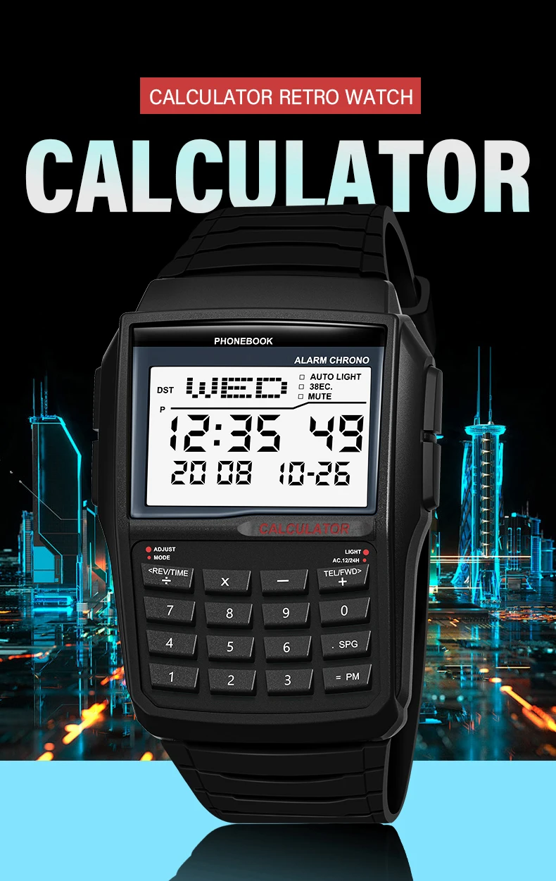Men's Digital LED Calculator Watch thumbnail 3
