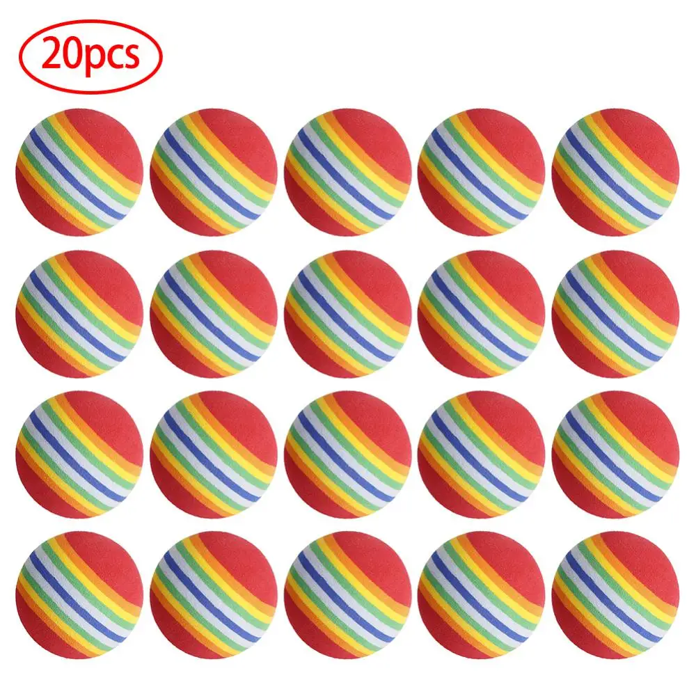 1~10PCS Golf Ball 38mm EVA Foam Soft Rainbow Stripe Golf Training Ball Swing Golf Club Beginner Practice Training Aids Ball