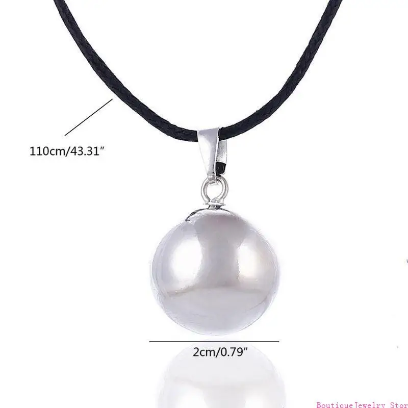 E1PE 43'' Ball Pregnancy Bola Necklace Vintage Ball Caller Bola Balls Pendant Necklace for Women