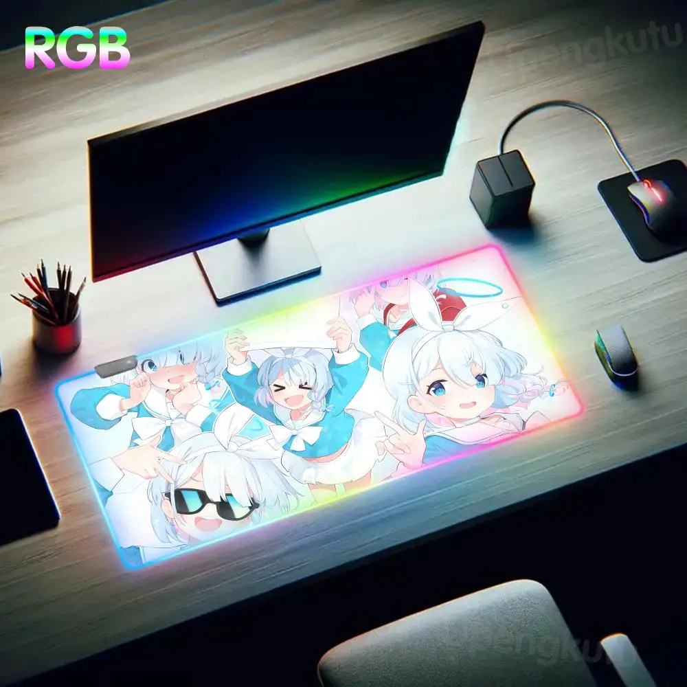 

Arona B_blue A_archive Mouse Pad RGB All Size Edgelock Rubber Mouse Mat Pad LED Large Gamer Luminous Playmat Desk Fashion Mat