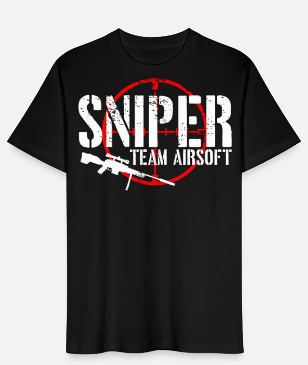 

Sniper Team Airsoft T-Shirt 100% Cotton O-Neck Summer Short Sleeve Casual Mens T-shirt Size S-3XL