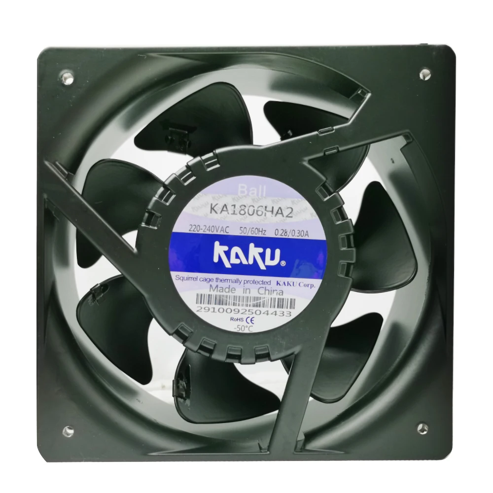 KA1806HA2 KA1806HA3 180x180x65mm AC220V 380V External Rotor Axial Cooling Fan Cold Room Ventilation Exhaust Fan