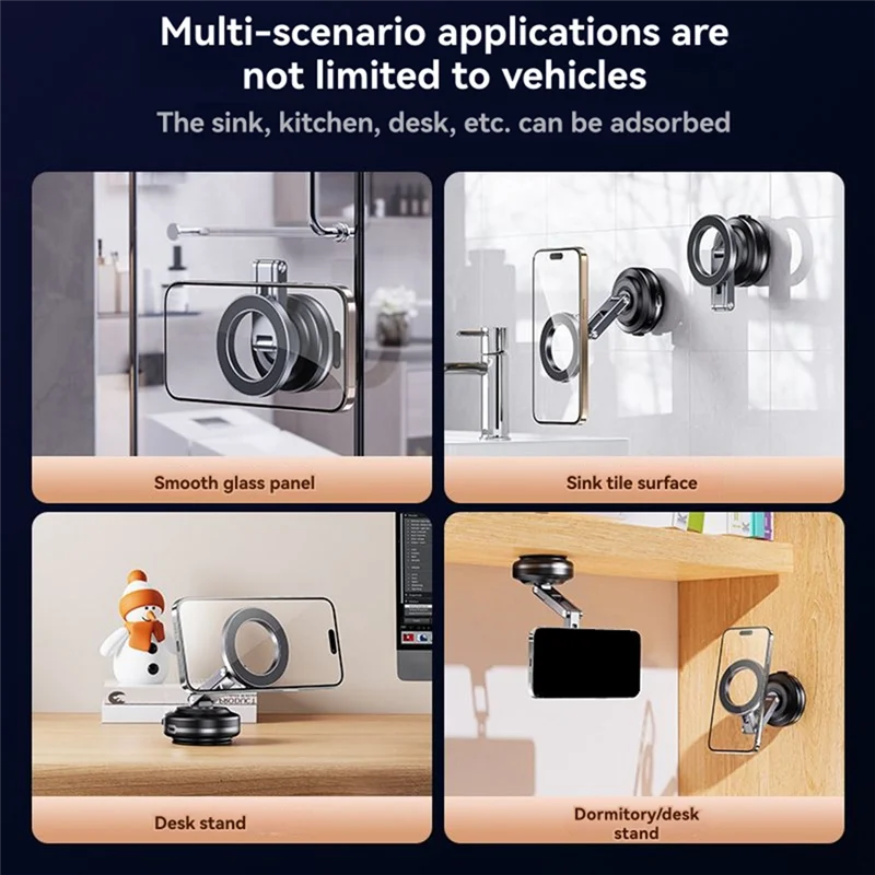 AC39-Dudukan Telepon Dudukan Telepon Mobil Magnetik Yang Ditingkatkan 360 °   Rotasi Anti-Slip Shockproo Vacuum Suction Universal Cocok Untuk Semua Ponsel