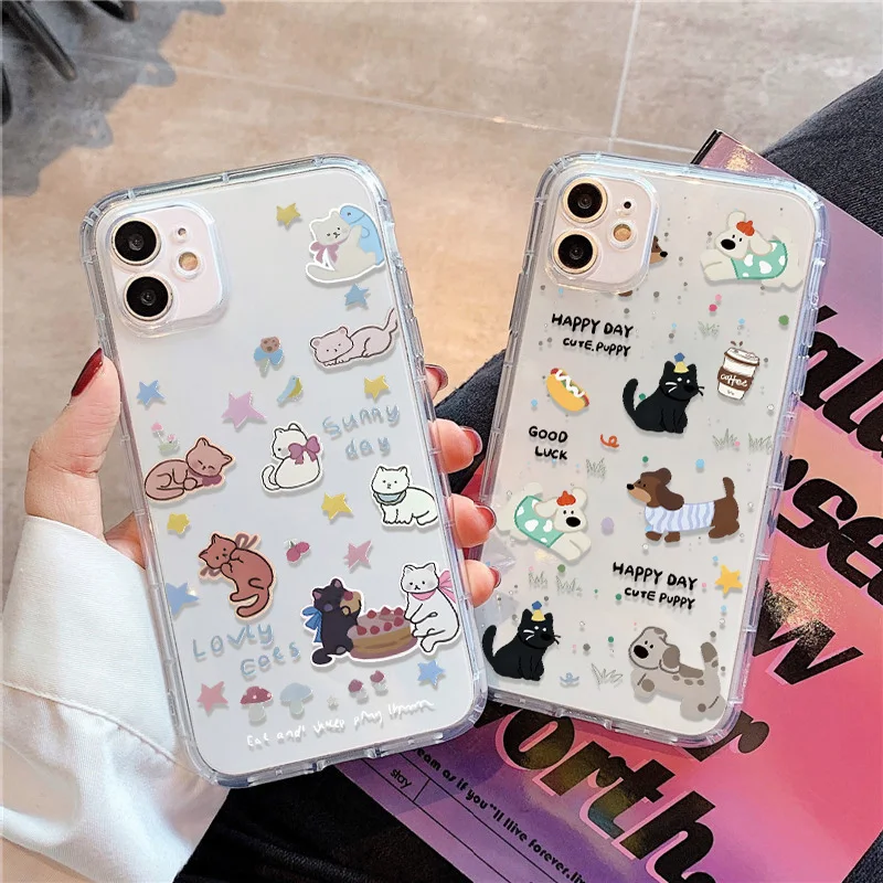 Funda de teléfono transparente con bonitos peces para iPhone 14, 16, 15, 11, 13, 12, 17 Pro Max Air XR 7 8 Plus SE, funda suave de silicona TPU a prueba de golpes