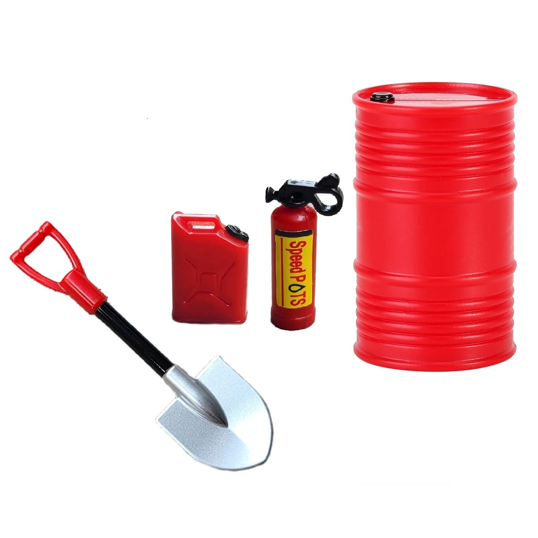 New Mini Shovel Fuel Tank Oil Drum Fire Extinguisher Decoration for Axial SCX24 C10 Jeep JLU Gladiator Bronco 1/24 RC Car