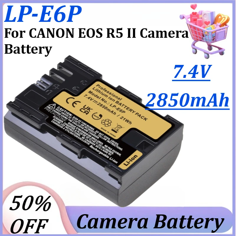 

New 7.4V 2850 MAh LP-E6P Lp E6p High Quality Battery for CANON EOS R5 II Camera Battery