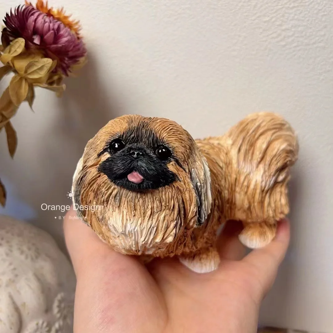 

Pekingese Silicone Mold 3D Animal Dog Resin Plaster Handmade Soap Candle Mold DIY Pet Dog Ornament