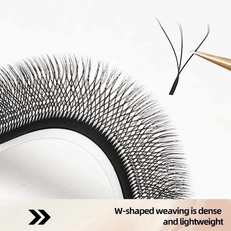 MENGLUKE 3D W Shaped Bloom Automatic Flowering Premade Fans Eyelashes Extensions Natural Soft Light High Idividual Lashes