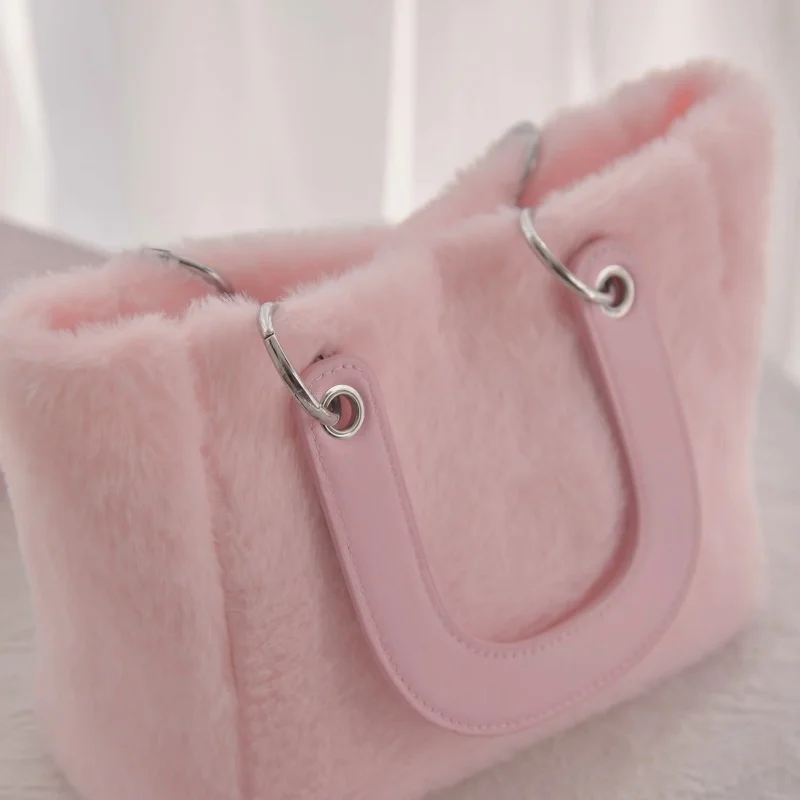 Sac à main rose Hello Kitty pour femme, 50e ouvrier, même sac doux Fury, sac fourre-tout mignon, grand sac pour femme, cadeau d'anniversaire surprise