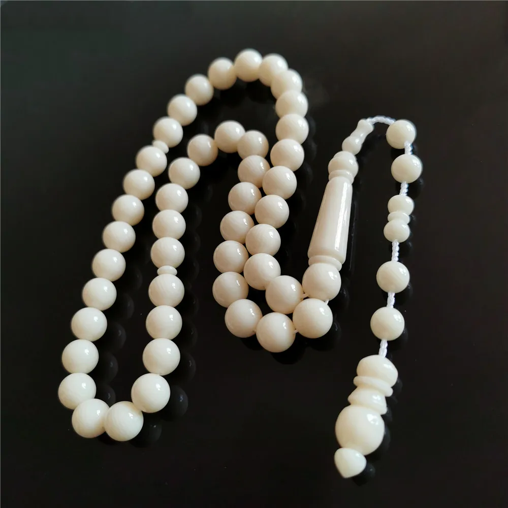 muslim Rosary Subha Misbaha Resin Ivory 10mm round 45pcs Tesbih sibha Islamic Prayer Beads Tasbih with tassel