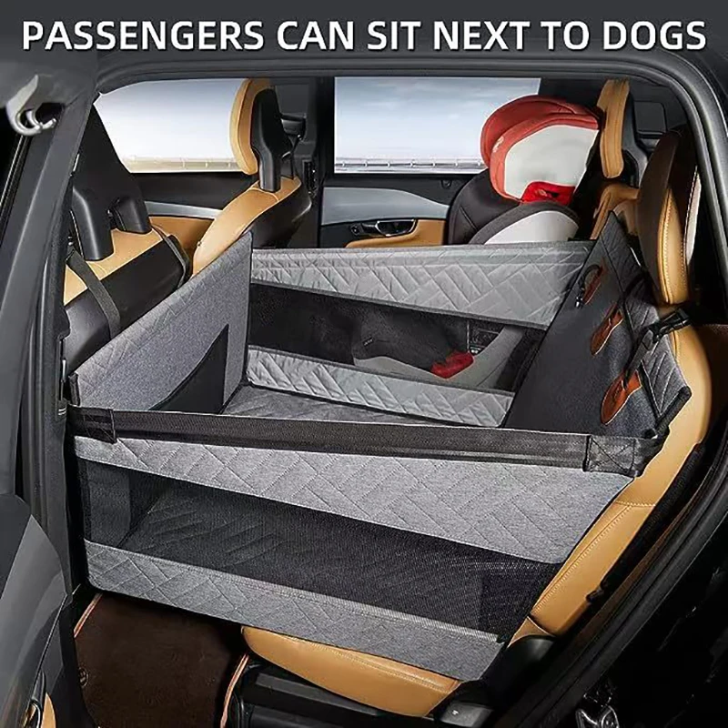Pet Travel Carrier Dog Car Seat Covers for Medium Large Dogs Waterproof Safety Backseat Cover with Hard Buttom for Car Suv Truck