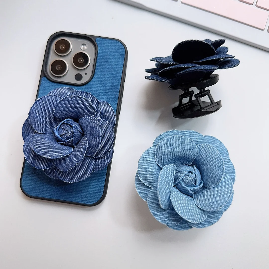 

Jeans fabrics flowers Foldable Finger Ring Griptok Phone Holder for IPhone Samsung Support Socket Pocket Grip Tok Stand Bracket
