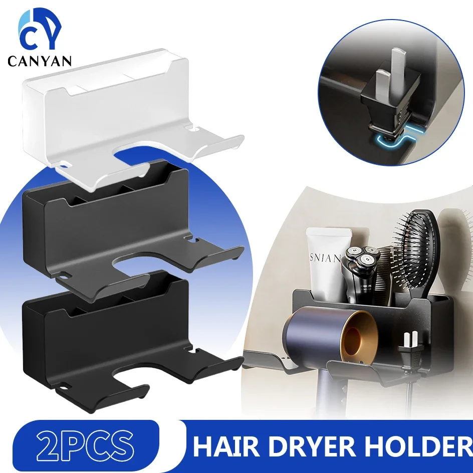 Hair Dryer Holder Straightener Stand Wall Dryer Cradle Hairdryer Organizer Box Toilet Blower Holder Shelf Bathroom Accessories