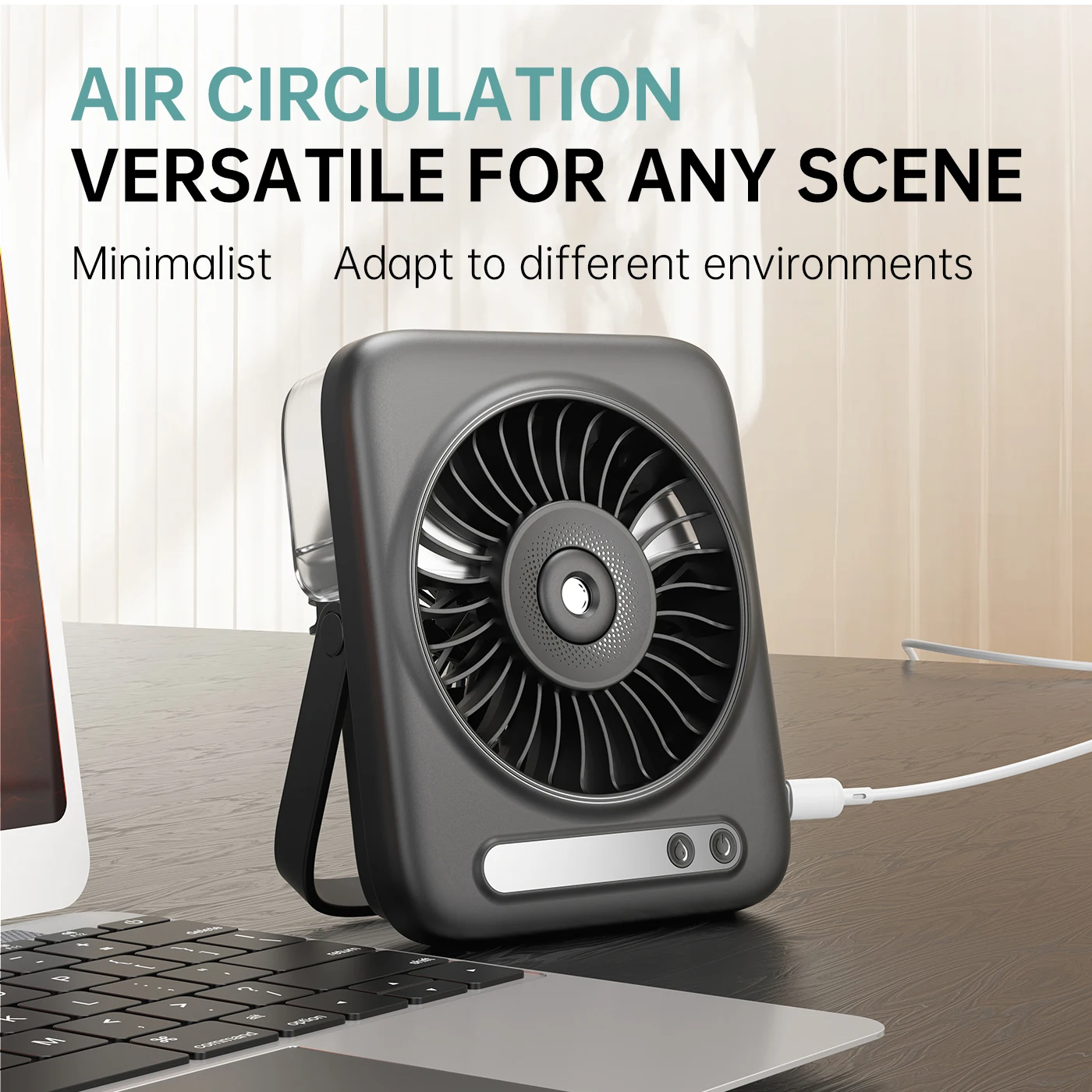 

4000mAh Rechargeable Misting Desktop Fan Silent Circulation Cooling Fan