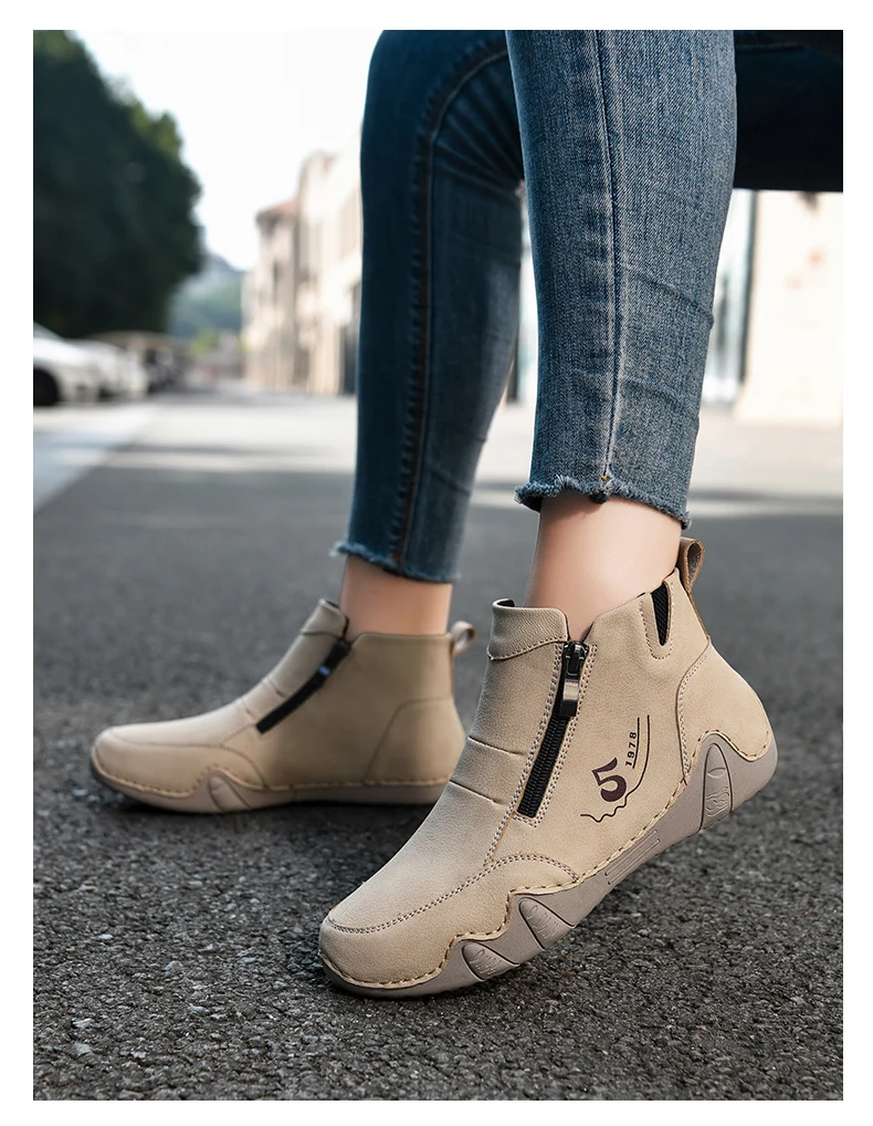 Neue Frühjahr Frauen Stiefeletten Outdoor Casual Wanderschuhe Mode Bequemen frauen Schuhe High Top Herbst frauen Turnschuhe – Detail 17