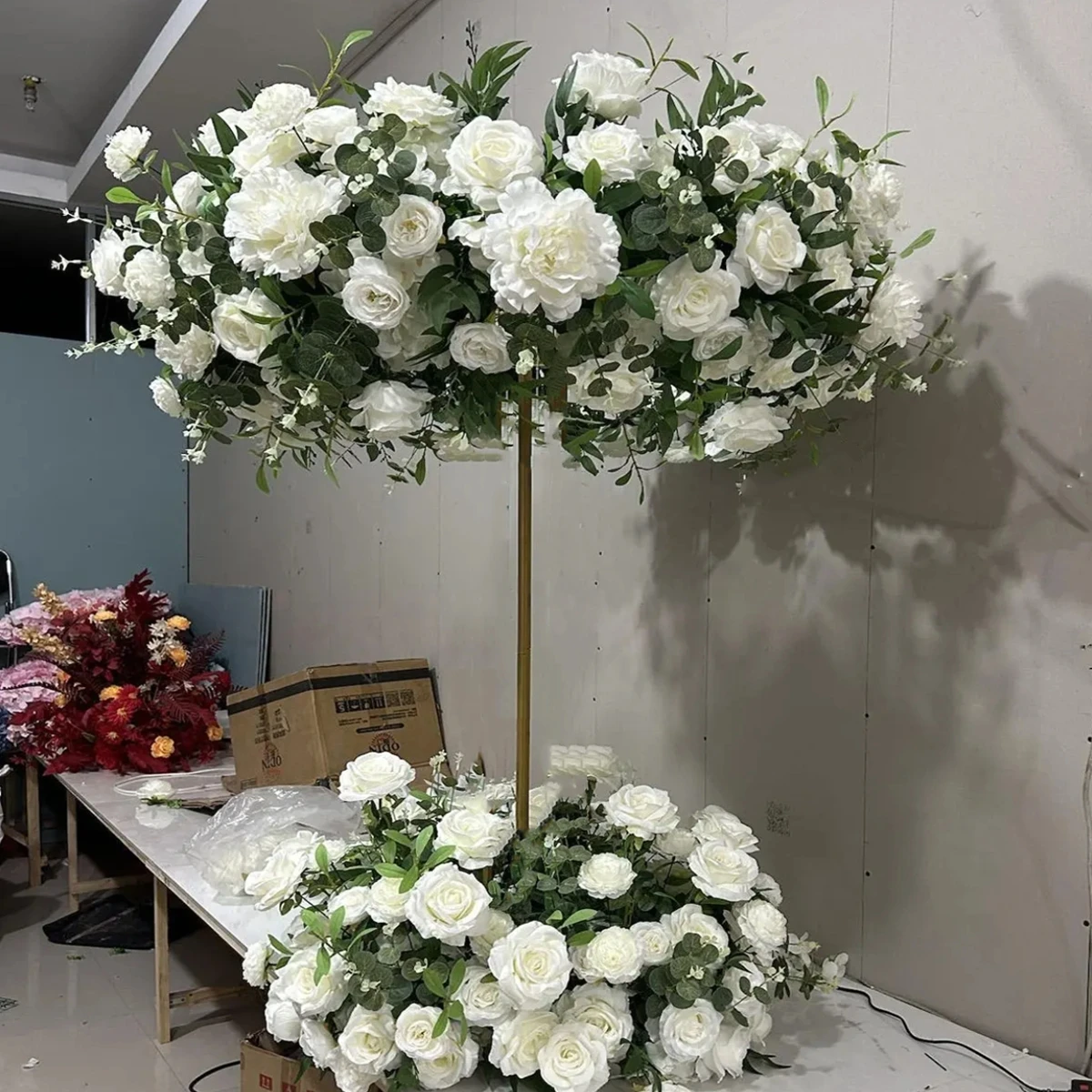 

60cm/120cm)No flowes)Wedding Props Flowers Runners Flower stand Artificial Flowers Table Runner arrangement For Wedding Decor