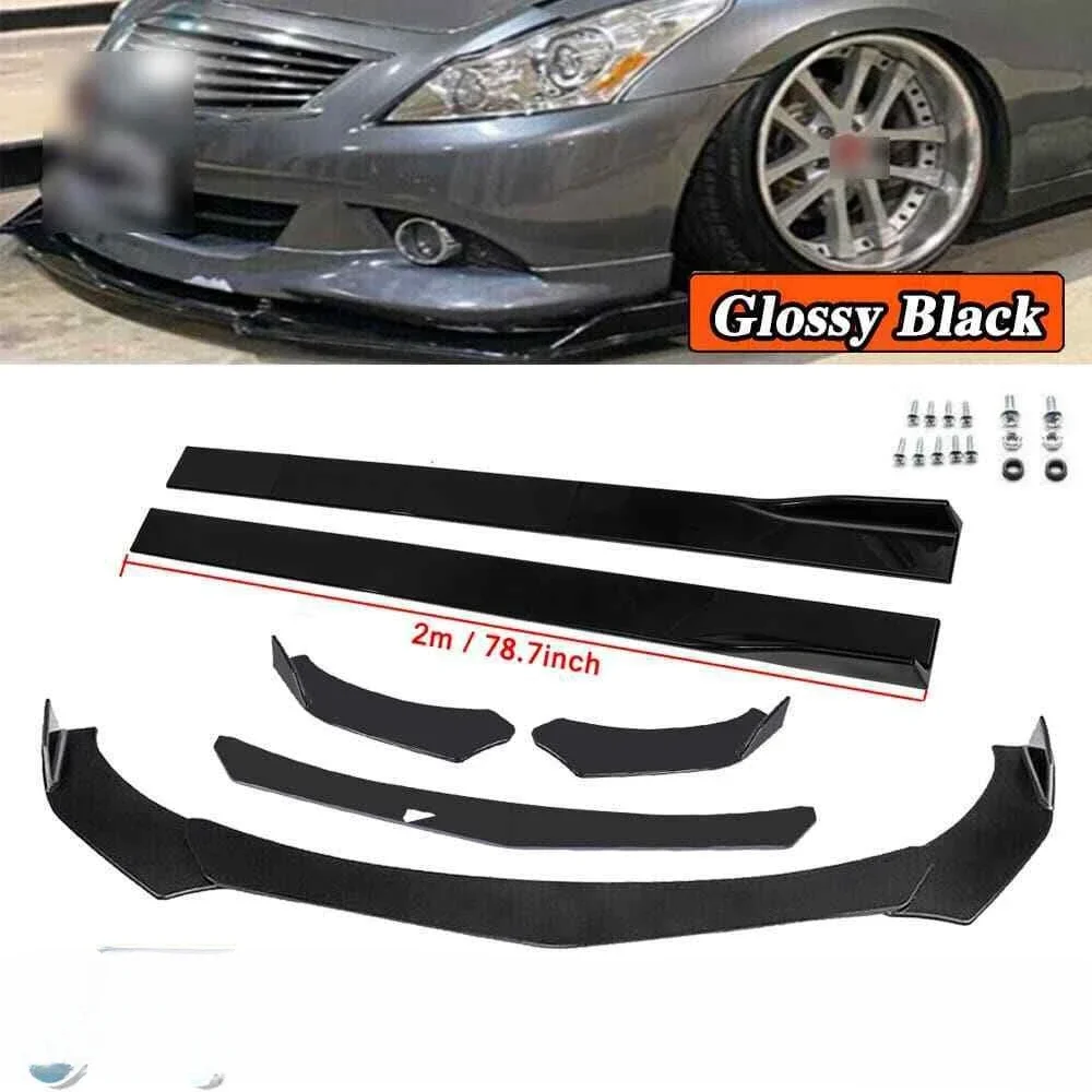 

For Lexus IS250 IS350 Glossy Black Car Side Skirts & Front Bumper Lip Splitters United States