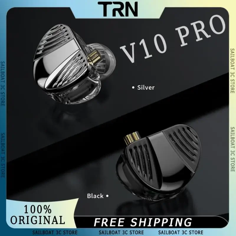 TRN V10 PRO HIFI Wired Earphones 2BA+2DD High-Frequency Balanced Armature Driver Combination In-Ear Monitors Headphones Custom