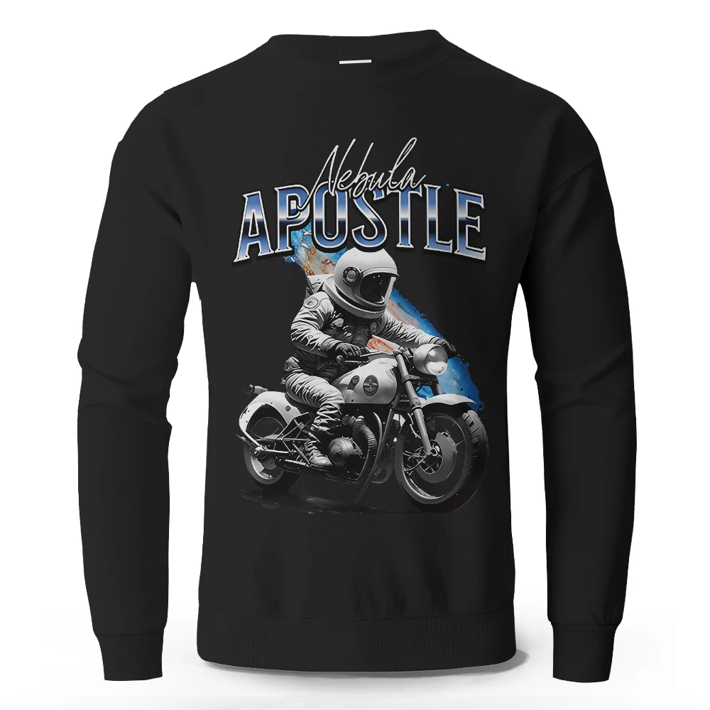 Men's Motor Ride Apostle Printed Pure Cotton Sweatshirts Oversized Classic Street Graphic Pullovers Vintage for Men Women Tops