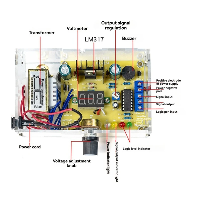 LM317 ปรับแรงดันไฟฟ้าแหล่งจ่ายไฟ DIY ชุด 110V หม้อแปลง Stabilized Power Supply ห้องปฏิบัติการ
