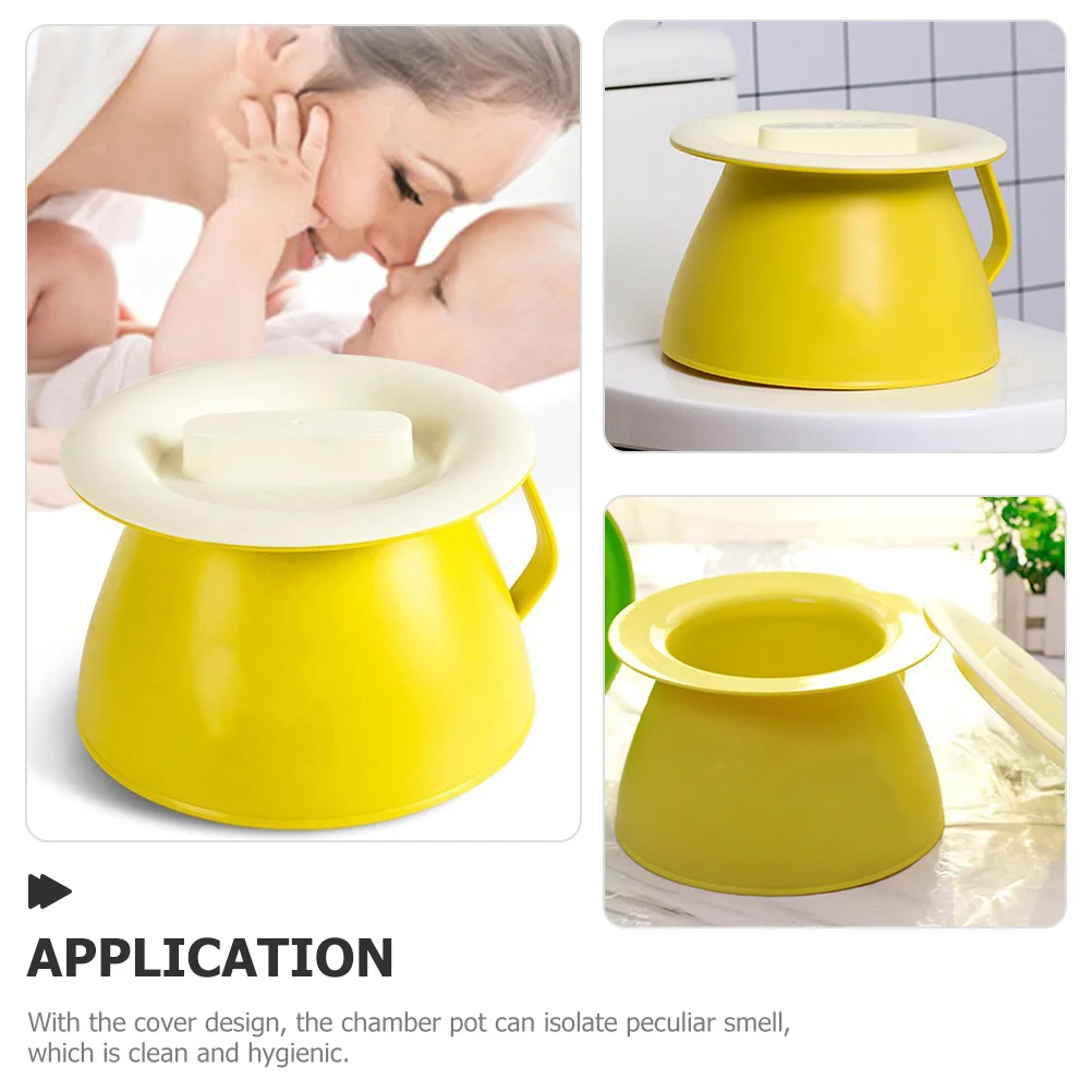 وعاء غرفة الأطفال البصق البلاستيكي مع غطاء مقاوم للسقوط متين وخفيف الوزن وقاعدة غير قابلة للانزلاق لغرفة النوم والمحاولة المنزلية