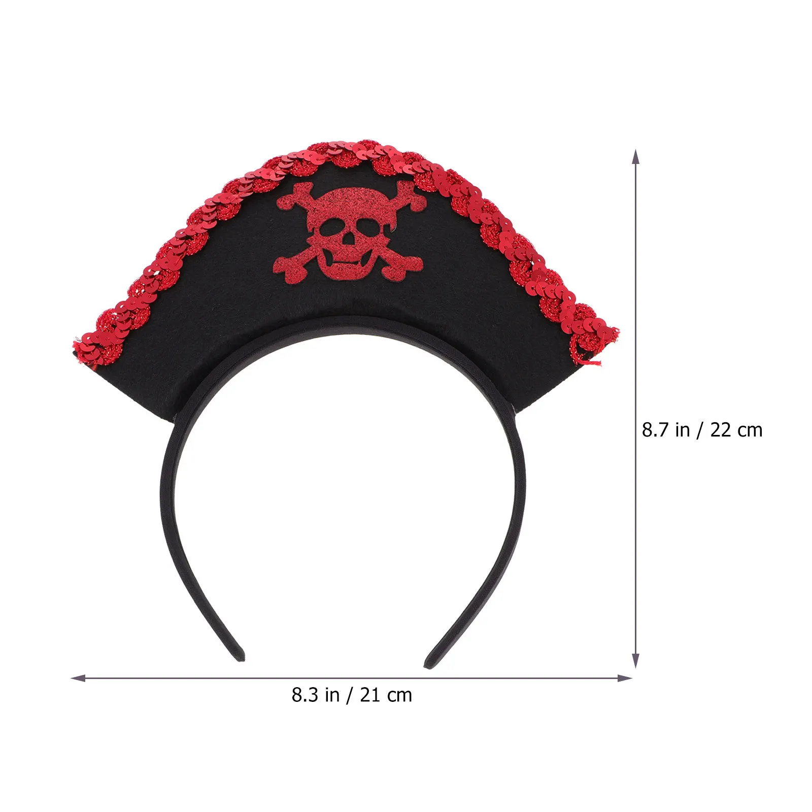 1set Pirate Headband Skull Eye Mask Halloween Dress Up Set Red Party Costume Accessories For Teens Cosplay Birthday Gift