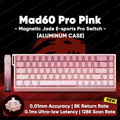 Madlions MAD60/68 HE teclado magnético para juegos de aleación de aluminio 60/68 teclas tecla completa teclado para juegos por cable RGB 8khz